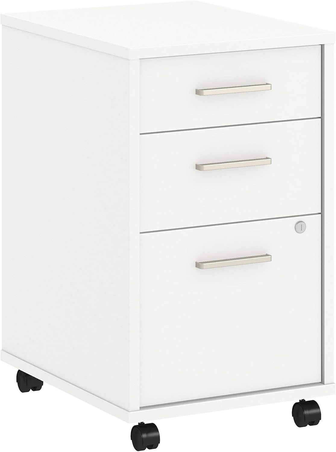 White 3 Drawer Mobile File Cabinet V929607