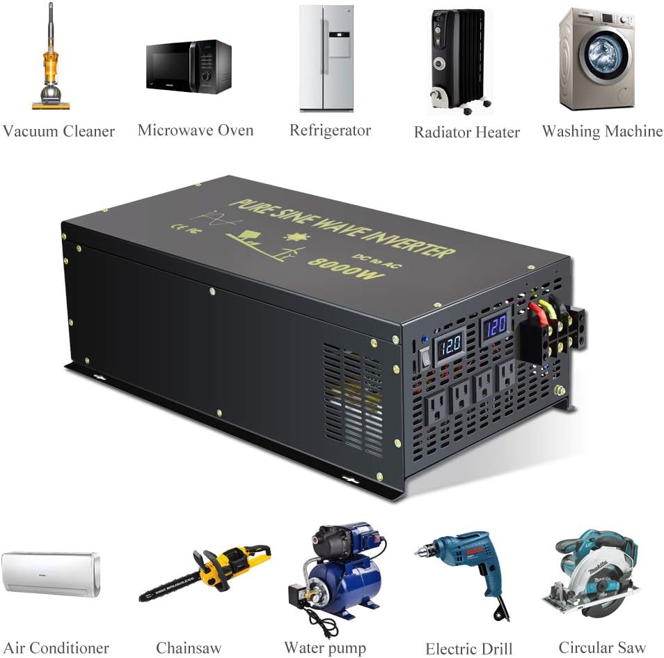 8000 Watt Pure Sine Wave Inverter 48V DC to 120V AC W2526