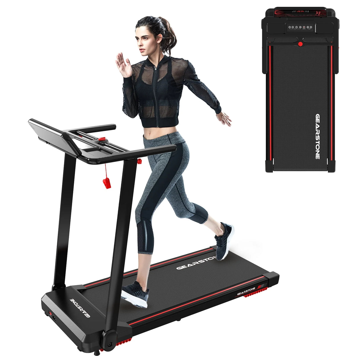 Foldable Electric Treadmill with LCD Monitor I755