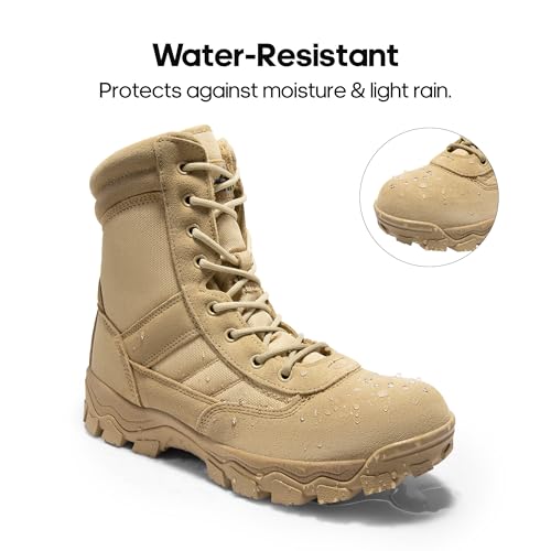 Men's Tactical Work Boots Side Zipper 8 Inches F44347