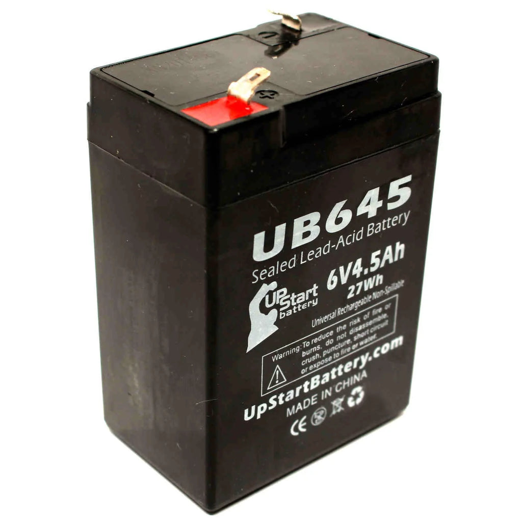 2x Pack 6V 4.5Ah Sealed Lead Acid Battery with F1 to F2 Terminal Adapters B79727