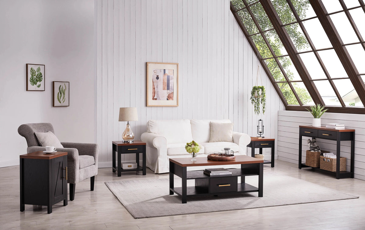3 Piece Coffee Table Set with Drawers & Open Shelves D8676