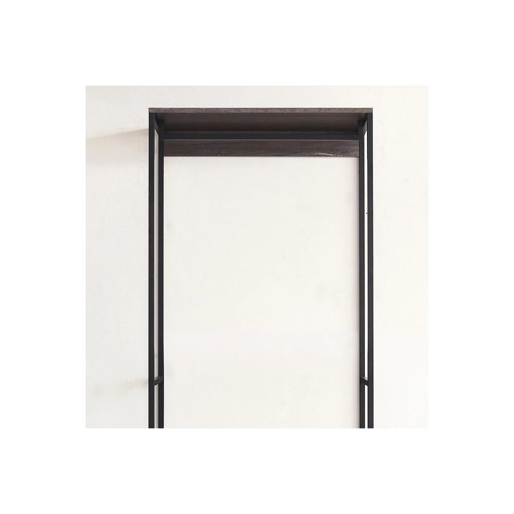 Wood and Metal Walk-in Closet with 1-Drawer in Rustic Gray D57445