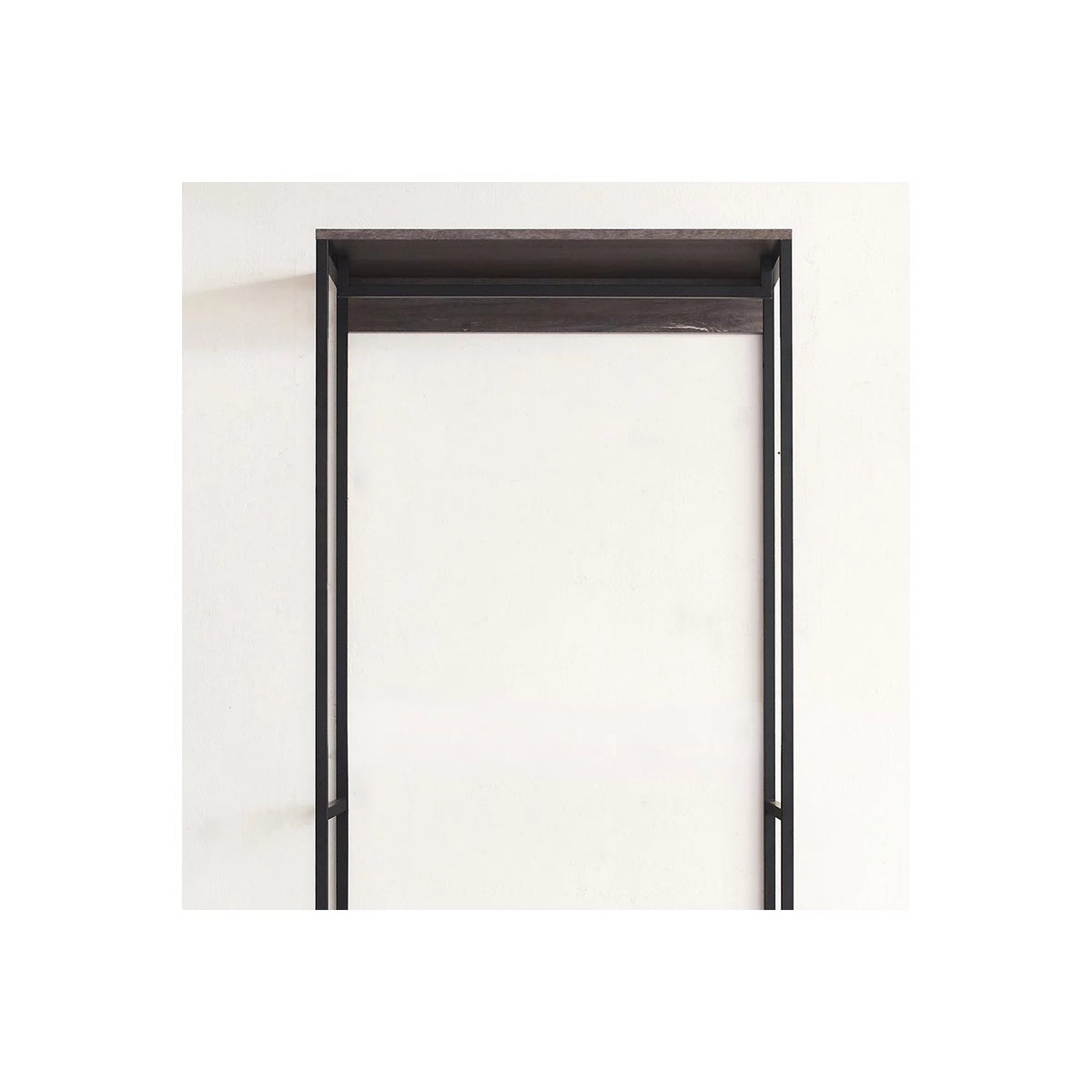 Wood and Metal Walk-in Closet with 1-Drawer in Rustic Gray D57445
