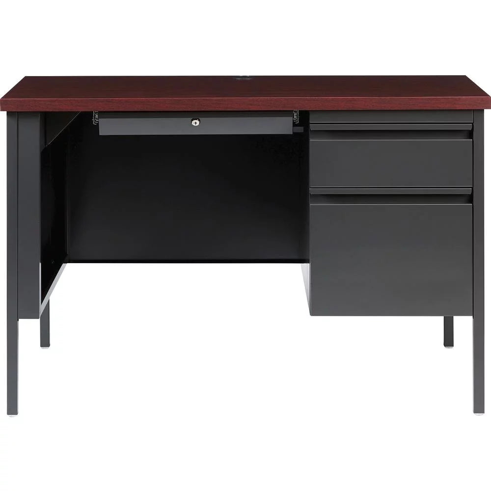 Mahogany Laminate Top Desk with Box and File Drawers W65417