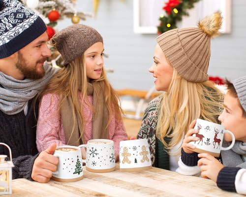 Set of 4 Christmas Mugs 14 Oz X19513