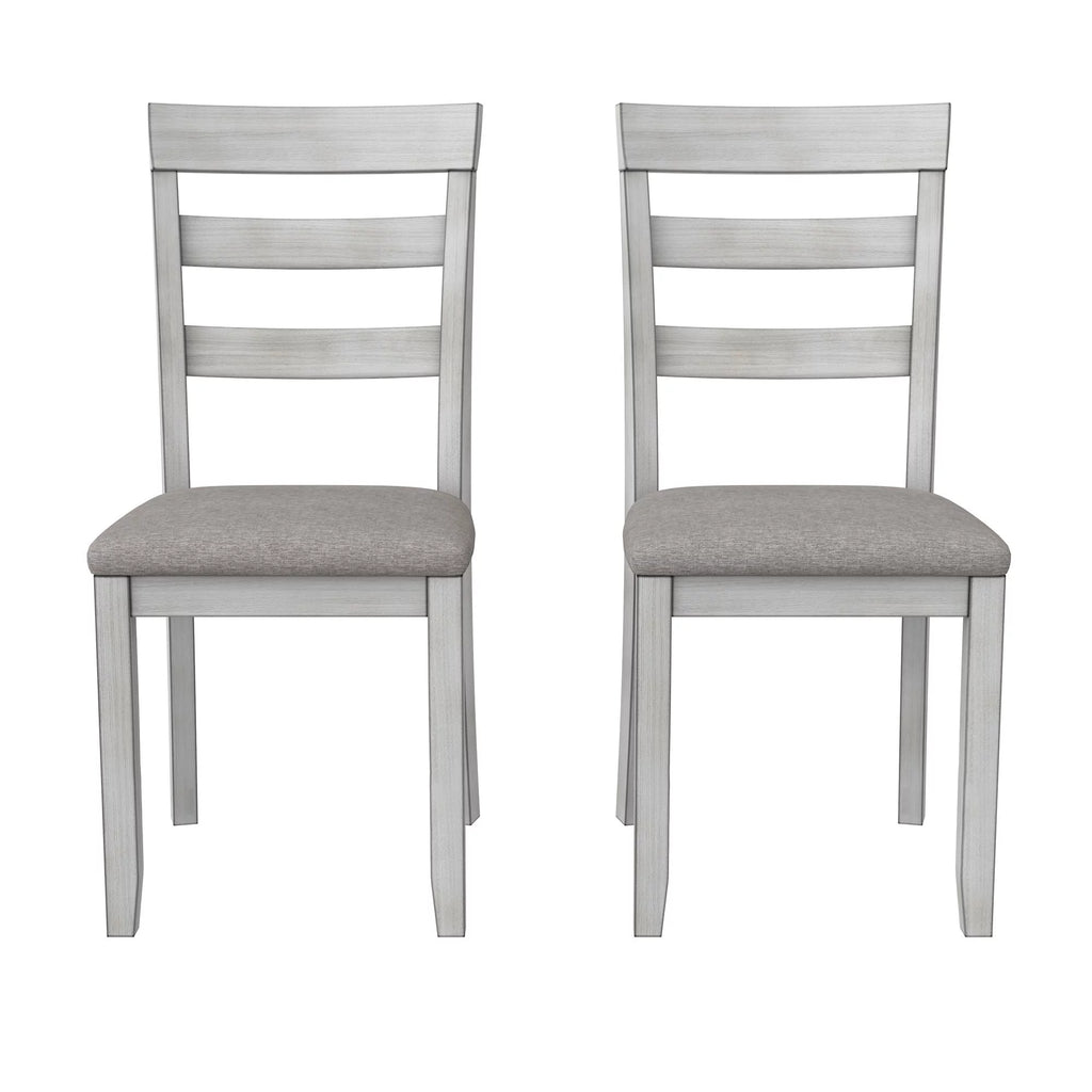 3-Piece Drop Leaf Wood Dining Set with Round Table and 2 Chairs I100220