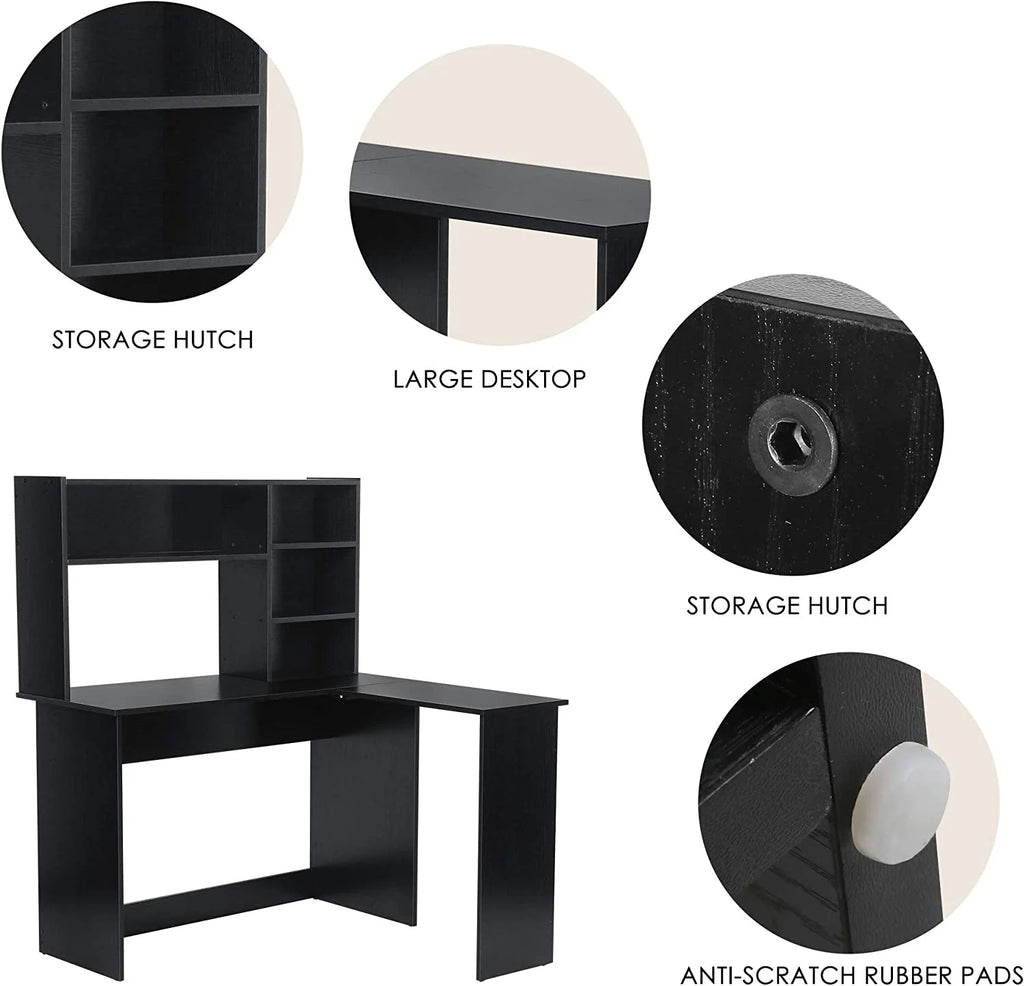L Shaped Computer Desk with Hutch K960