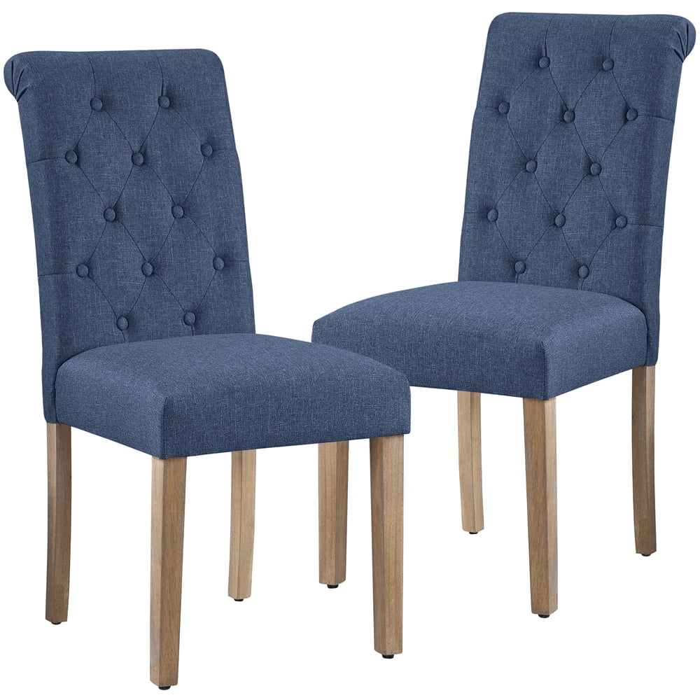 Blue Fabric Upholstered Dining Chair Set of 2 K8123