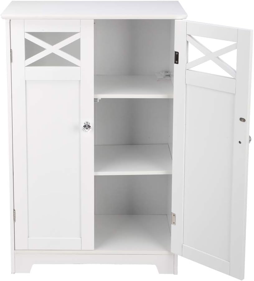 White Double Door Bathroom Cabinet M451613