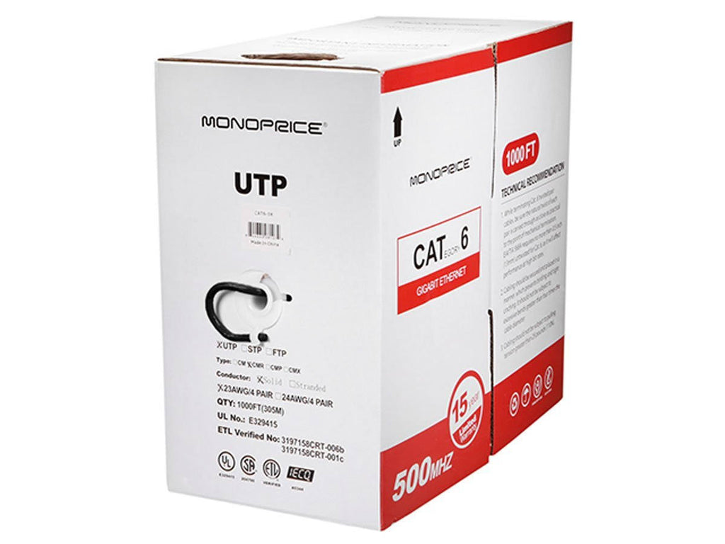 CAT 6 UTP 1000 ft Black Bulk Cable M856713