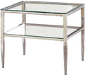 Square End Table with Open Shelf and Chrome Frame N762