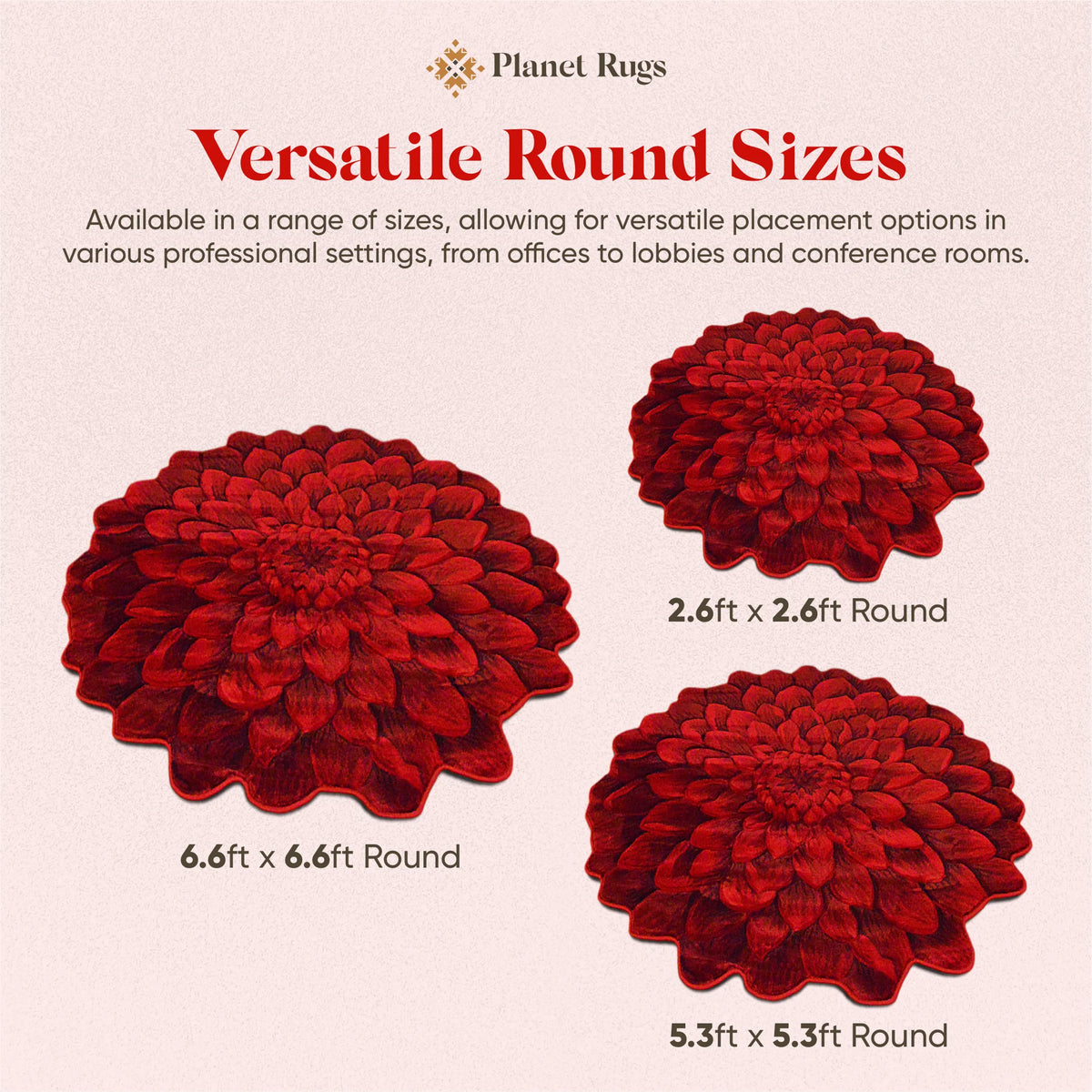 2 Ft Round Floral Rose Flower Shaped Accent Area Rug B835163
