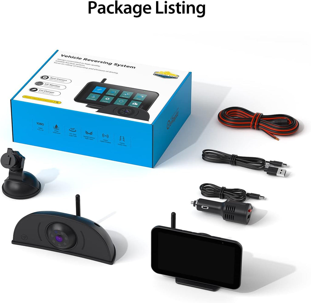 Wireless Backup Camera with 5'' Monitor & DVR C956669