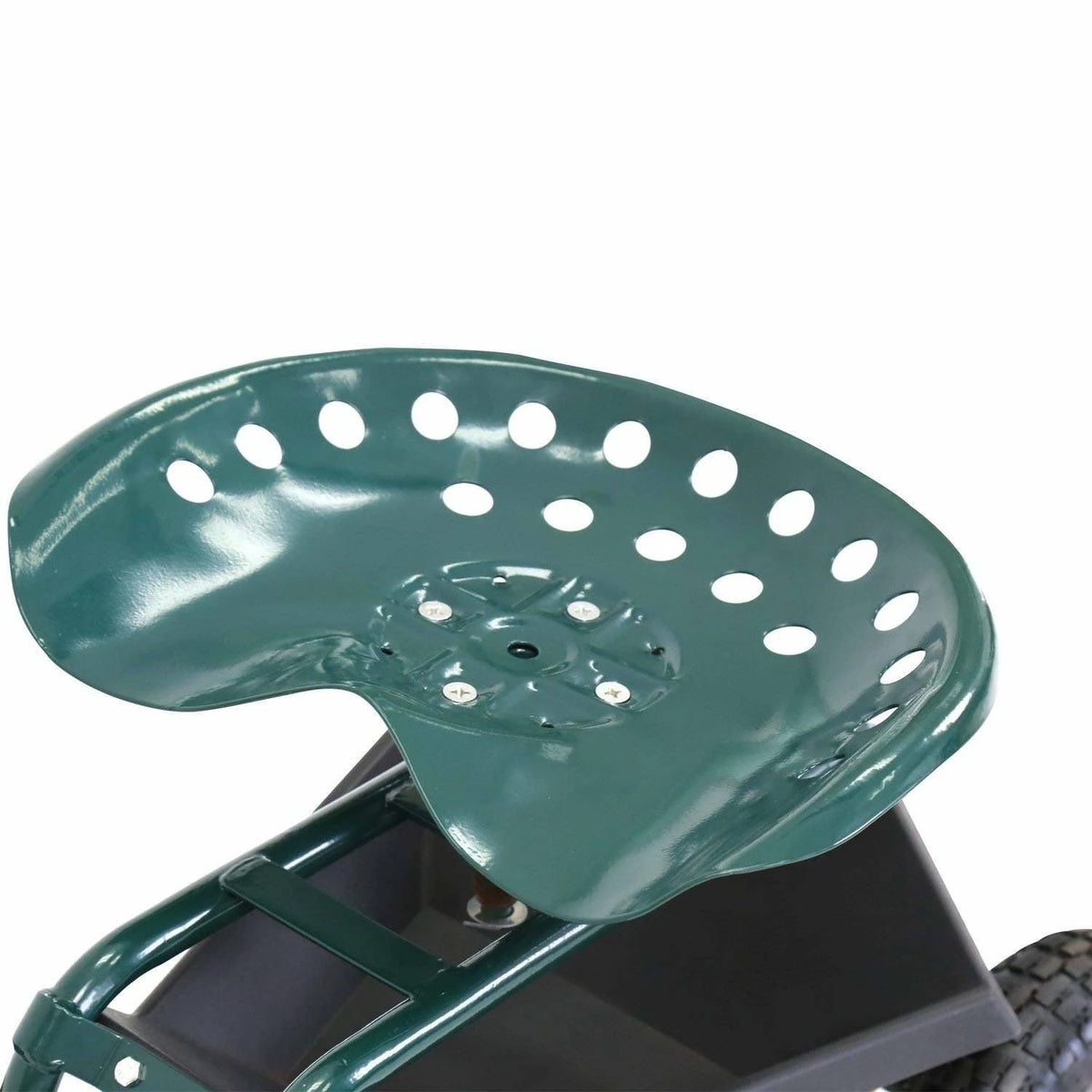 Green Garden Cart with Swivel Seat and Basket T54110