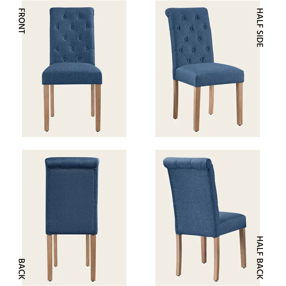 Blue Fabric Upholstered Dining Chair Set of 2 K8123