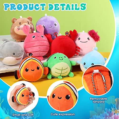 9 Pcs Mini Sealife Stuffed Animals 3.15 Inch Soft Plushies V31315