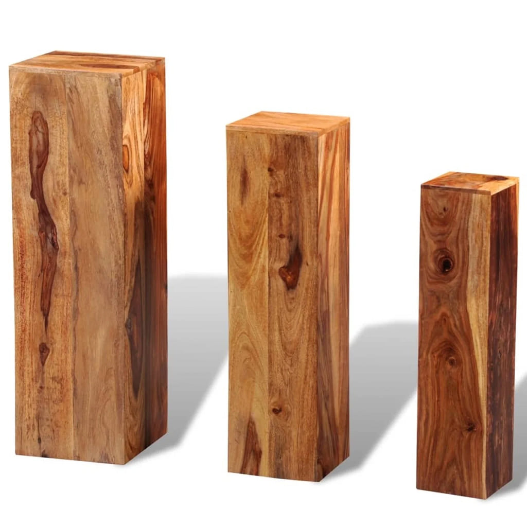 3 Piece Solid Sheesham Wood Stands R340821