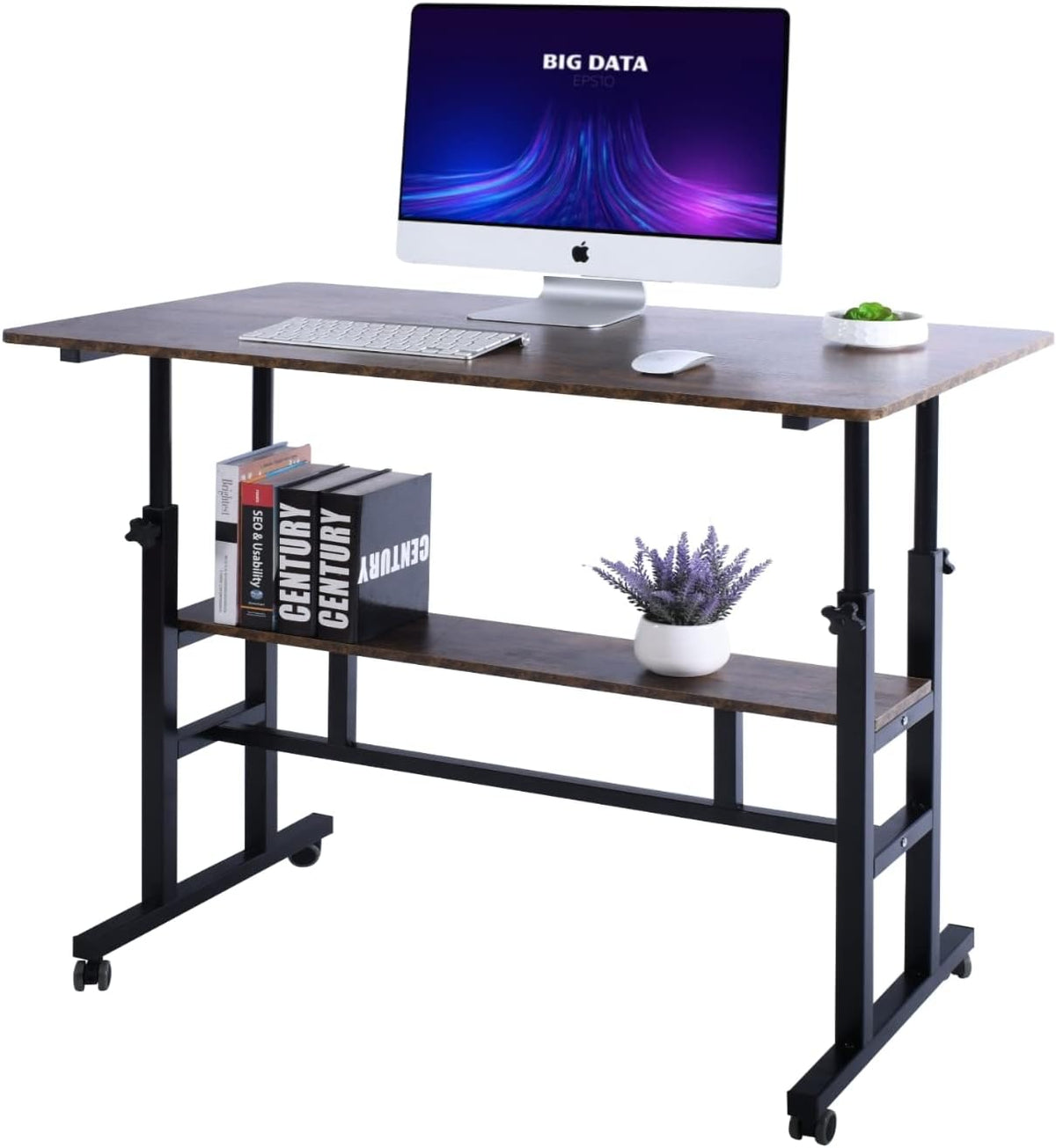 Adjustable Rolling Standing Desk, Black P568912