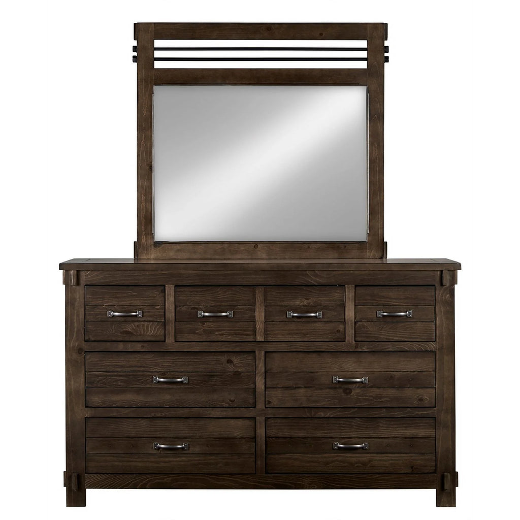 Wood Drawer Dresser & Mirror M269