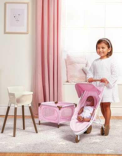 14-Inch Baby Doll Nursery Playset with High Chair, Playpen & Jogger Stroller D4828