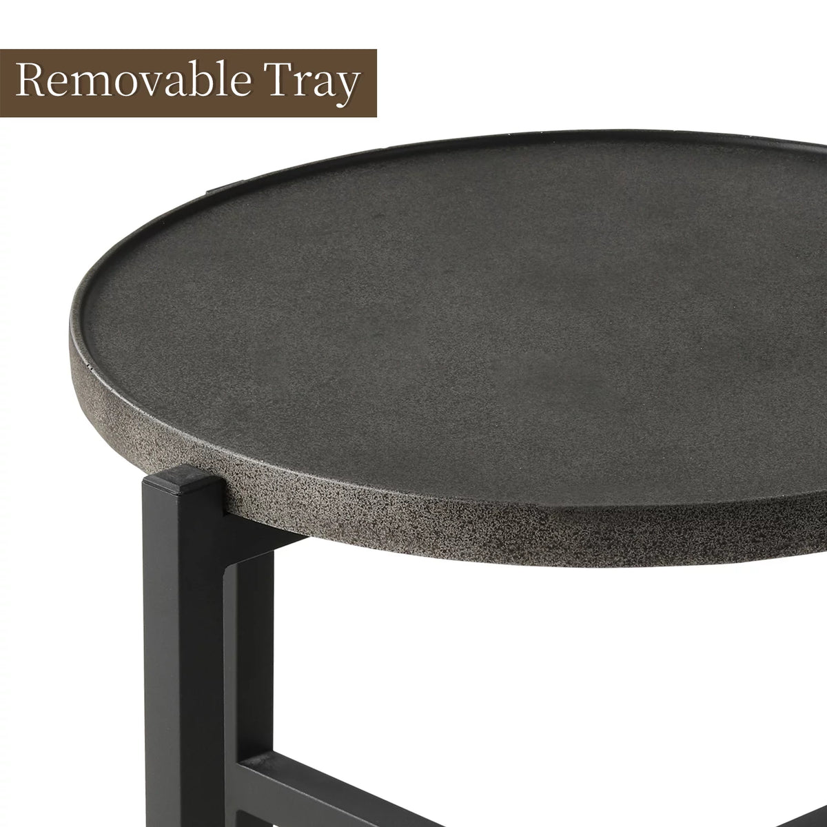 Dark Grey Concrete Round Coffee Table J51696