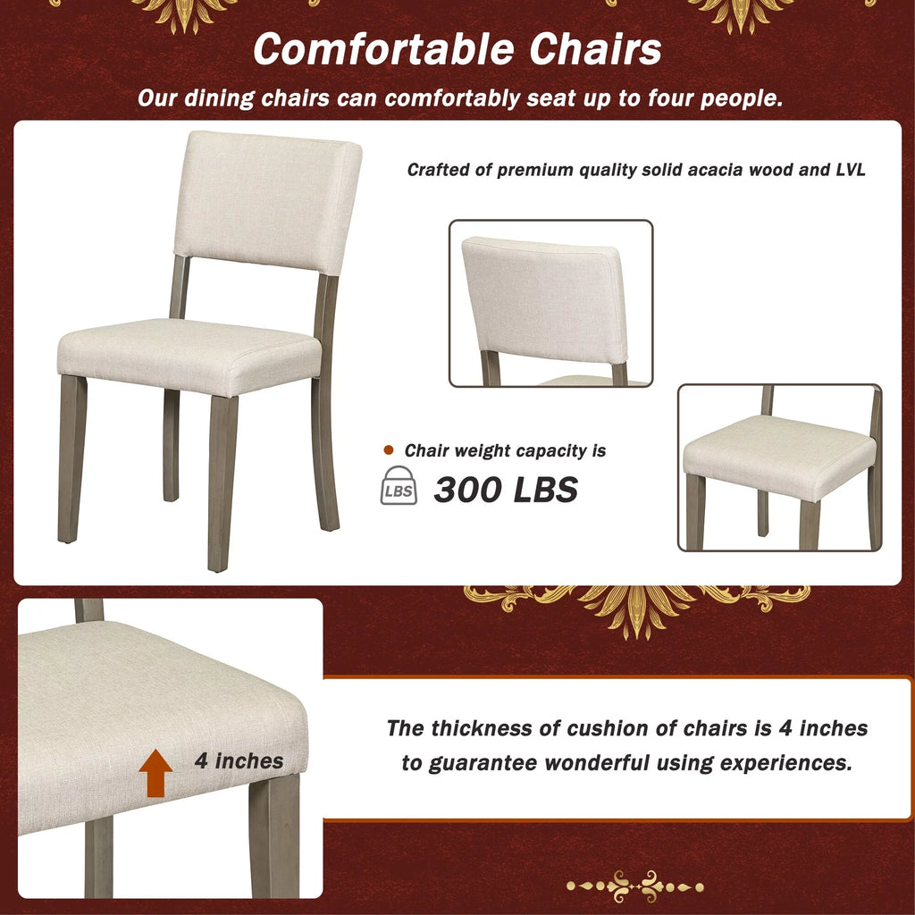 5-Piece Round Dining Table Set with Chairs K32101
