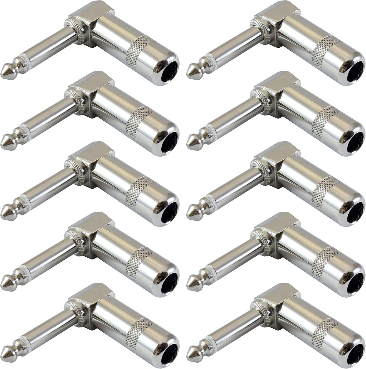 1/4 Inch TS Mono Right Angle Plugs 10 Pack Y5596