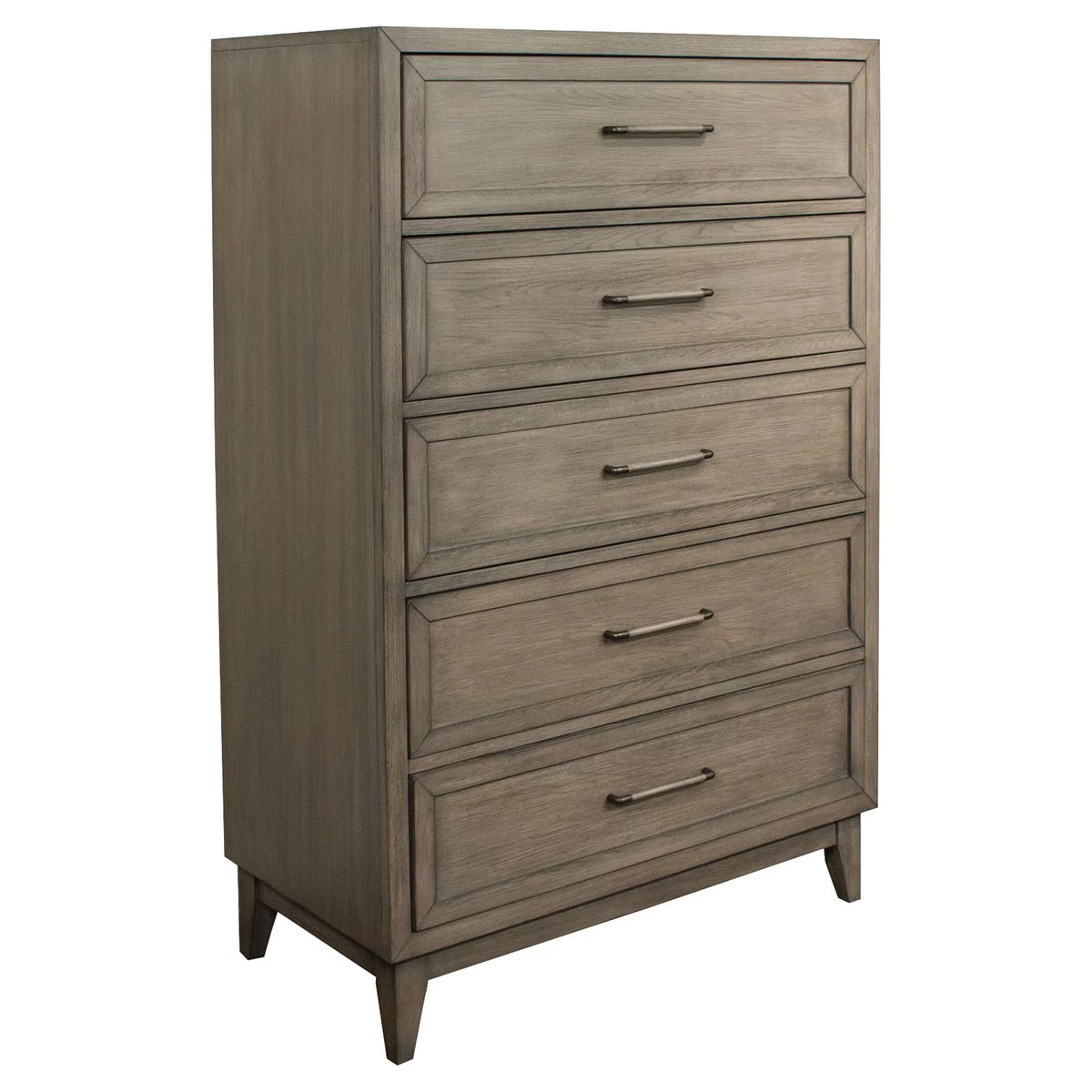 Gray Wash Wood Five Drawer Chest P777018