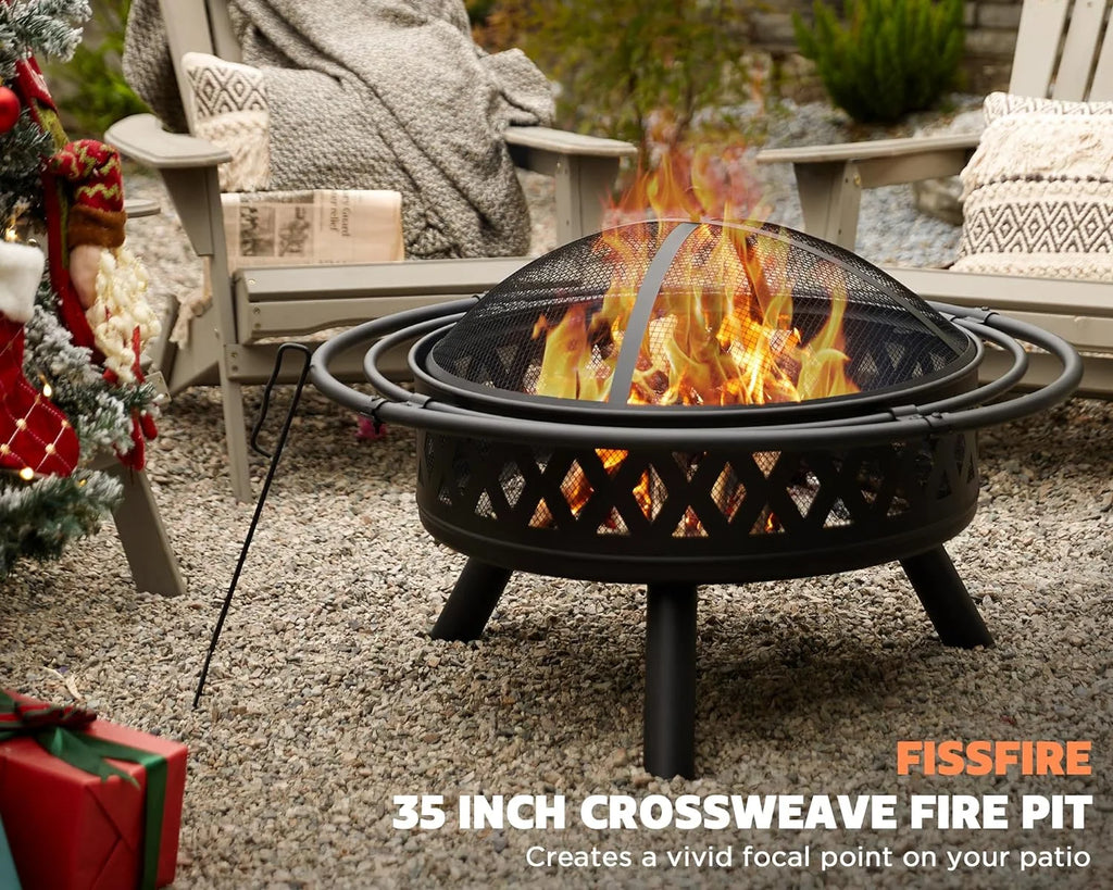 35 inch Metal Wood Burning Fire Pit N4861