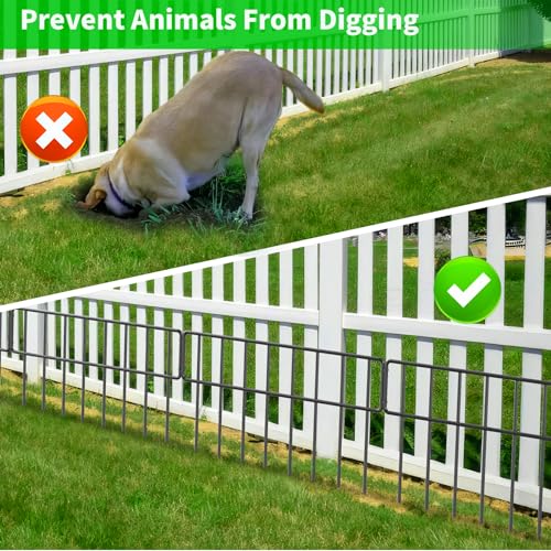 20Ft x 13Inch Animal Barrier, 14 Pack Decorative Garden Fence Panels, Rustproof Metal, No Dig Fence with Ground Stakes J9942