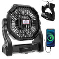 Portable Rechargeable Camping Fan with LED Lantern V6062