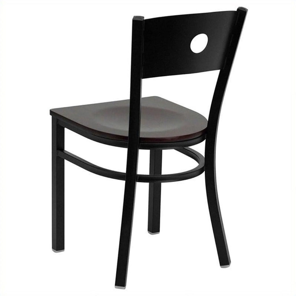 Metal Dining Chair in Mahogany P867585