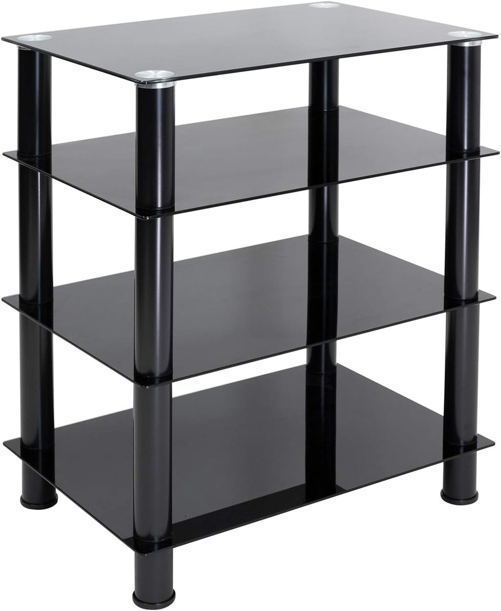 Tempered Glass AV Component Media Stand with 4 Shelves L449395
