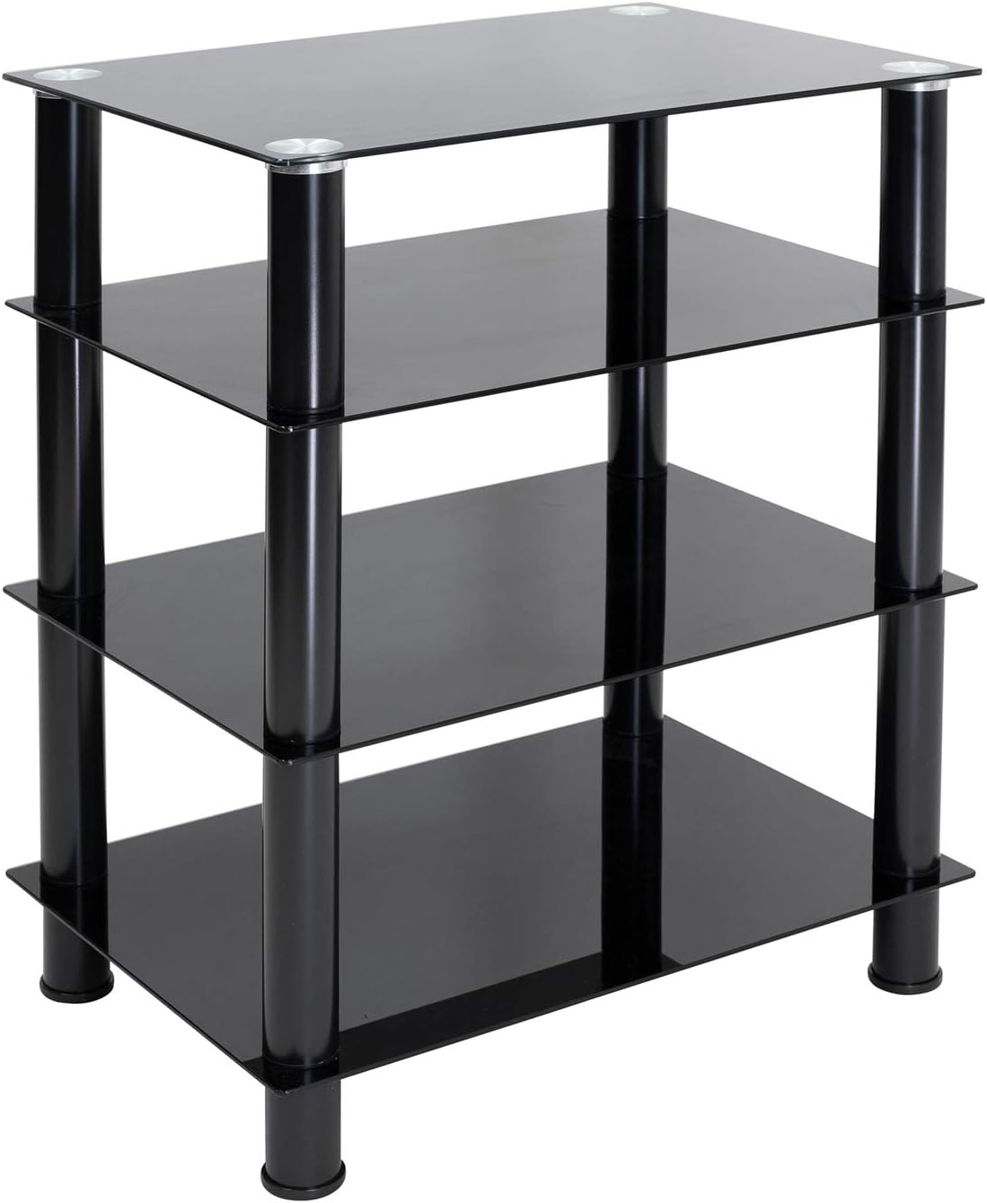 Tempered Glass AV Component Media Stand with 4 Shelves L449395