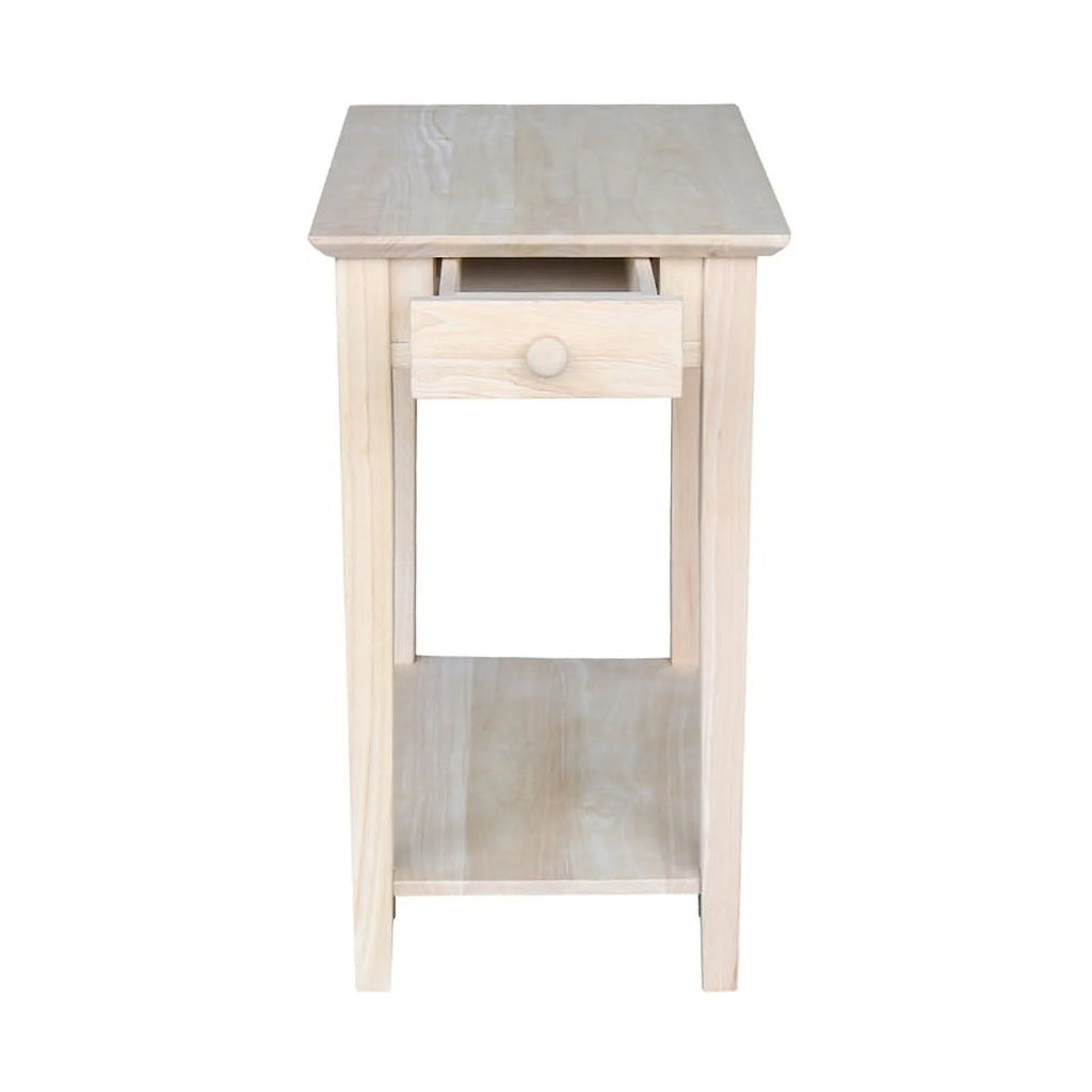Solid Wood Unfinished 1-Drawer End Table V55802