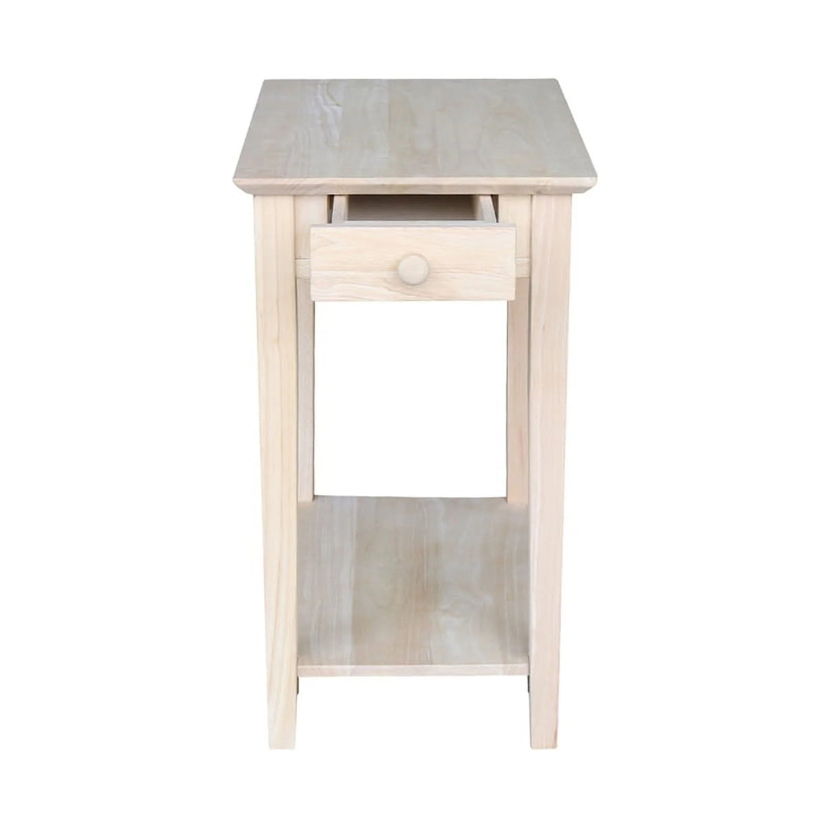 Solid Wood Unfinished 1-Drawer End Table V55802