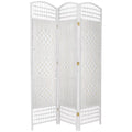 White 3 Panel Fiber Weave Room Divider R8020