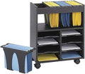 Black 8 Compartment Mobile File Cart W99183
