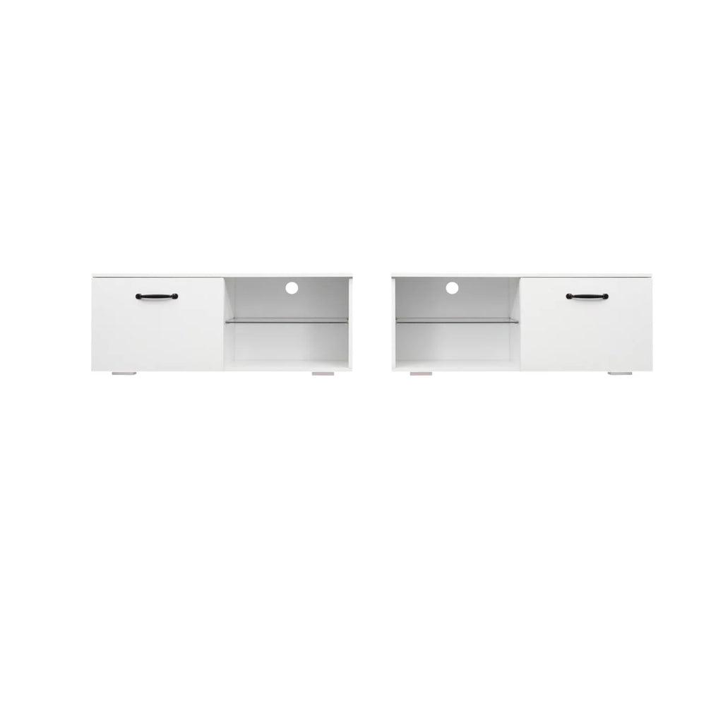 White TV Stand with Double Aluminum Lamp G89147