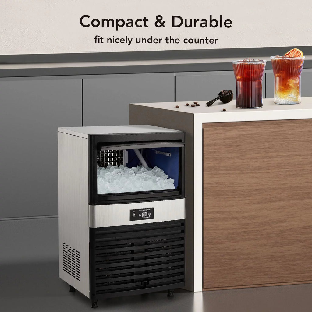 Commercial Stainless Steel Ice Maker Machine with 33lbs Ice Storage Capacity P6671