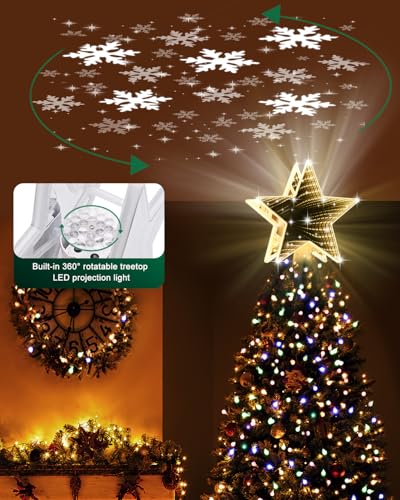 Christmas Tree Topper Lighted with 6 Projection Modes C804549