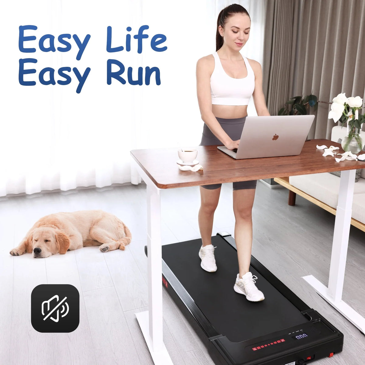 White 2.25HP Portable Mini Treadmill G381181