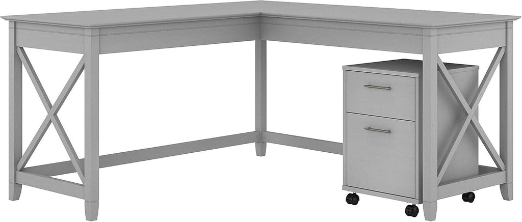 L Shaped Desk with 2 Drawer Mobile File Cabinet L214