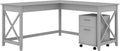 L Shaped Desk with 2 Drawer Mobile File Cabinet L214