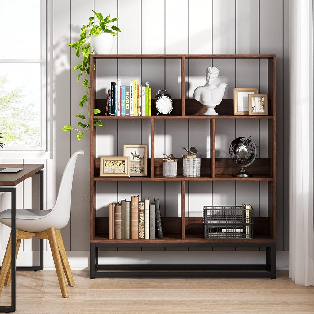 3 Tier 7-Cube Open Shelf Bookcase with Metal Leg K87504