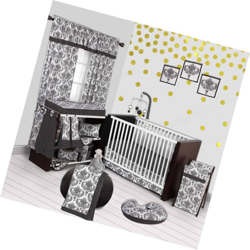 White/Black 10 PC Crib Set W482