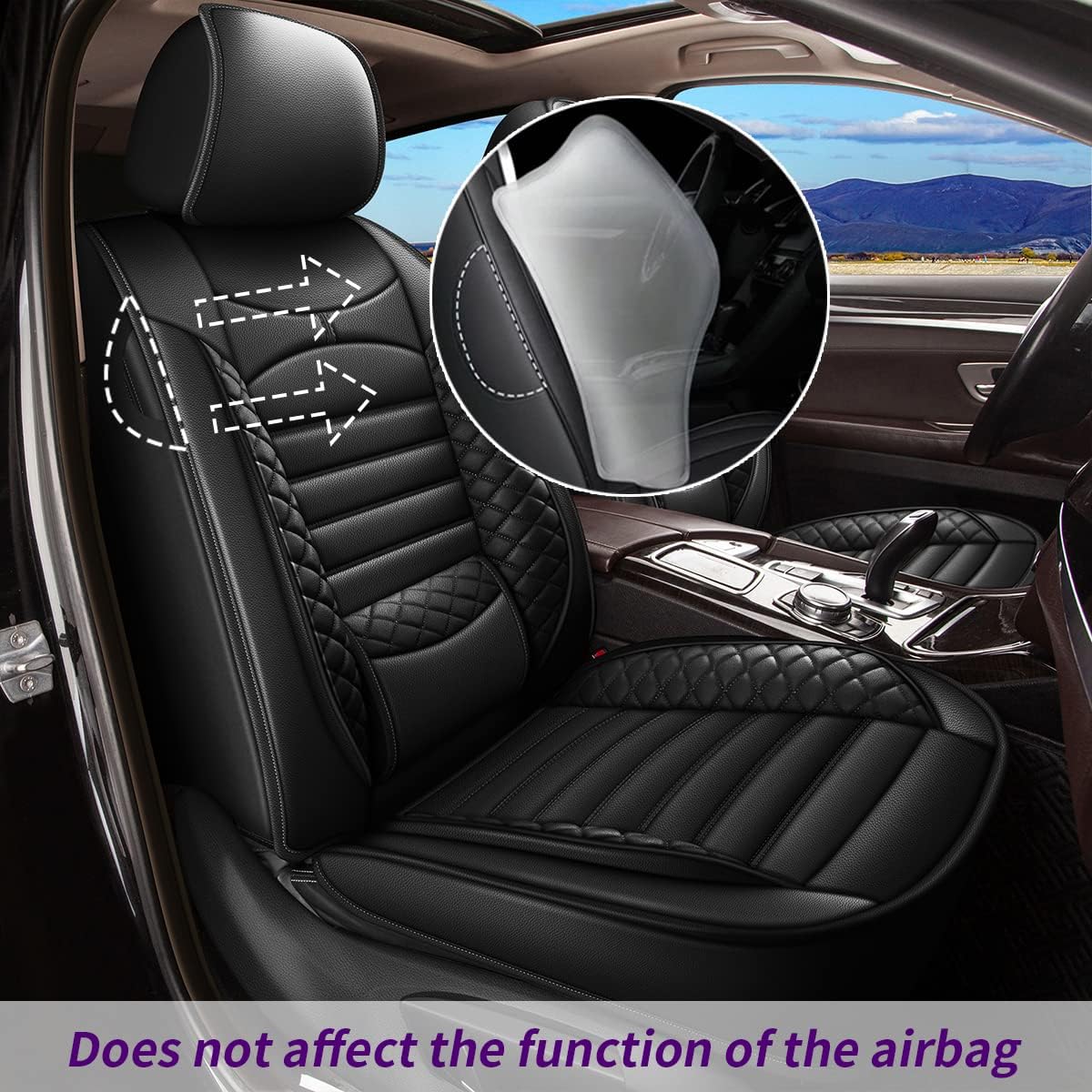 Custom Fit Waterproof Faux Leather Car Seat Covers C55955