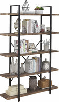 5-Shelf Industrial Bookshelf with Metal Frame J48323
