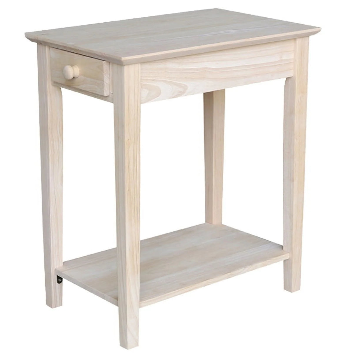 Solid Wood Unfinished 1-Drawer End Table V55802